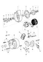 Engine electrical system Chevrolet Opala Componentes do alternador - opção K77