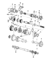 Transmisión Chevrolet Opala Componentes da transmissão mecânica de 3 velocidades MC2