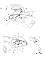 Acabamiento interno Chevrolet Opala Painel de acabamento lateral traseiro