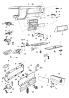 Acabamento interno Chevrolet Opala Revestimento do painel de instrumentos, caixa e tampa do porta-luvas