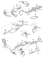 Fuel system, air intake and exhaust Chevrolet S10 Exhaust system - Gasoline engine