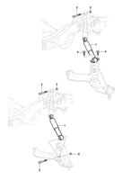 Front suspension and steering system Chevrolet Blazer Front shock absorver