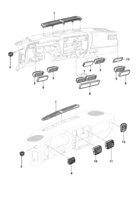 Instrumentos, audio, ar condicionado e limpador Chevrolet S10 Difusores de ar do painel de instrumentos