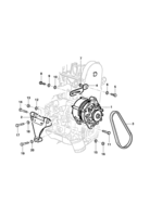 Sistema eléctrico del motor Chevrolet Blazer Sujeción del alternador - Motor LM3/LN2 con dirección manual