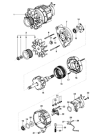 Engine electrical system Chevrolet S10 Alternator components - Engine LK6