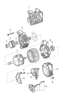 Engine electrical system Chevrolet S10 Alternator components - Engine L35/LG3/LW9