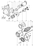 Sistema eléctrico del motor Chevrolet Blazer Componentes del motor de arranque - LJ6/LLK - Melco/Mitsubishi