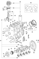 Engine and clutch GMC 6-150 98/ Cylinder block - Diesel engine L4A Maxion