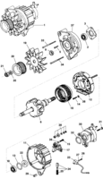 Engine electrical system GMC 6-150 98/ Alternator 55A Bosch - Diesel engine LA5 MWM