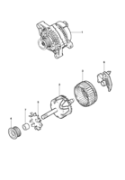 Sistema elétrico do motor Chevrolet Silverado Alternador 105A Delco - Motor gasolina LDX