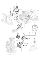Front suspension and steering system GMC 6-100 98/ Hydraulic steering pump and line - gasoline engine LDX