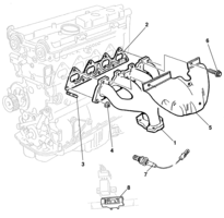 Fuel system, air intake and exhaust Chevrolet Tigra Exhaust manifold