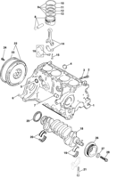 Engine and clutch Chevrolet Tigra Engine cylinder block