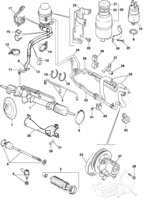 Front suspension and steering system Chevrolet Tigra Power steering