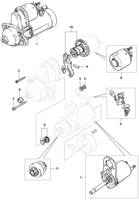 Engine electrical system Chevrolet Tigra Starter motor and components - VALEO