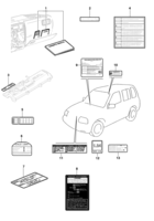 Acabamento externo Chevrolet Tracker Etiquetas de instruções e manuais