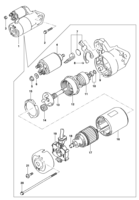 Sistema elétrico do motor Chevrolet Tracker Motor de partida e componentes - Motor gasolina ano 2007/