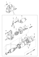 Sistema eléctrico del motor Chevrolet Tracker Motor de arranque y componentes - Motor diesel anõ 2001/2201
