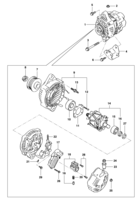 Sistema elétrico do motor Chevrolet Tracker Alternador e componentes - Motor gasolina ano 2007/