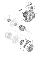 Sistema eléctrico del motor Chevrolet Tracker Alternador y componentes - Motor diesel anõ 2002/