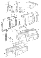 Carroceria Chevrolet Utilitários 85/96 Estrutura lateral e paineis