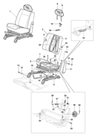 Acabamento interno Chevrolet Utilitários 85/96 Estrutura e mecanismo do banco dianteiro e 1/3