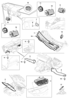 Instrumentos, audio, ar condicionado e limpador Chevrolet Vectra 06/ Sistema de ventilação