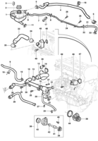 Arrefecimento e lubrificação Chevrolet Vectra 06/ Mangueiras, bomba de água e termostato - motor 16V