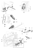 Carrocaria Chevrolet Vectra 06/ Mecanismos y pestillo de la puerta delantera (Hatch/Sedan)