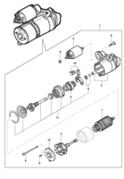 Sistema eléctrico del motor Chevrolet Vectra 97/05 Motor de partida y sujeción - DELCO