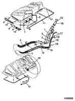 FUEL SYSTEM-EXHAUST-EMISSION SYSTEM Chevrolet Chevy (Mexico) FUEL TANK COMPONENTS SE & SF  1996-2003