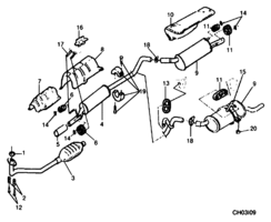 FUEL SYSTEM-EXHAUST-EMISSION SYSTEM Chevrolet Chevy (Mexico) EXHAUST SYSTEM  1996-2003