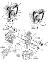 COOLING SYSTEM-GRILLE-OIL SYSTEM Chevrolet CK Truck (Mexico) PULLEYS AND BELTS 1994-2000
