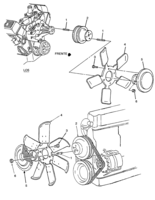 COOLING SYSTEM-GRILLE-OIL SYSTEM Chevrolet CK Truck (Mexico) ENGINE COOLING FAN AND CLUTCH 1992-2000
