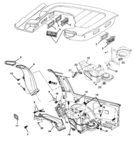BODY MOUNTING-AIR CONDITIONING-INSTRUMENT CLUSTER Chevrolet CK Truck (Mexico) DISTRIBUTION AIR SYSTEM /REAR (1992-1994)