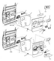 FRONT BODY STRUCTURE-MOLDINGS & TRIM-MIRRORS Chevrolet CK Truck (Mexico) DOOR TRIM/SIDE REAR (1992-1999)