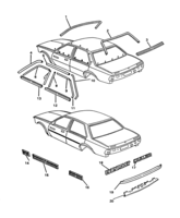 BODY MOLDINGS-SHEET METAL-LUGGAGE Chevrolet Cavalier (Mexico) MOLDURA EXTERIOR 1990-94