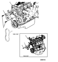 COOLING SYSTEM-GRILLE-OIL SYSTEM Chevrolet Cavalier (Mexico) BELT TENSIONER LN2 1995-2002