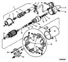 CHASSIS WIRING-LAMPS Chevrolet Cavalier (Mexico) STARTER MOTOR  LD2 1995