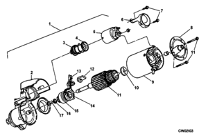 CHASSIS WIRING-LAMPS Chevrolet Cavalier (Mexico) STARTER MOTOR (AMERICAN) 1995-2001