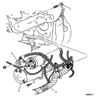 CHASSIS WIRING-LAMPS Chevrolet Cavalier (Mexico) MOUNTING STARTER MOTOR LD9 & HARNESS ENGINE LN2, LD9 1996-2001