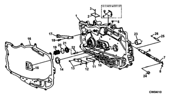 TRANSMISSION - BRAKES Chevrolet Cavalier (Mexico) TRANSMISSION MD9, COVER PARTS 1995-1998
