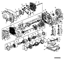 TRANSMISION Y FRENOS Chevrolet Cavalier (Mexico) TRANSMISION AUTOMATICA (MN4) 1RA.PARTE COMPONENTES CUBIERTA 1995-2002