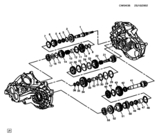 TRANSMISION Y FRENOS Chevrolet Cavalier (Mexico) PARTES INTERNAS TRANSMISION MANUAL M94 2000-2002