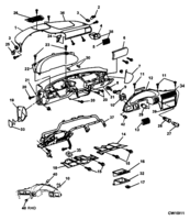 DOORS-REGULATORS-WINDSHIELD-WIPER-WASHER Chevrolet Cavalier (Mexico) INSTRUMENTS  PANEL PART 1 1995-2002