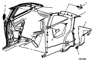 INTERIOR TRIM-SEAT BELTS Chevrolet Cavalier (Mexico) TRIM /  REAR  QUARTER JX37 1995-2001