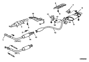 FUEL SYSTEM-EXHAUST-EMISSION SYSTEM Chevrolet Cavalier (Mexico) EXHAUST SISTEM LD2 1995