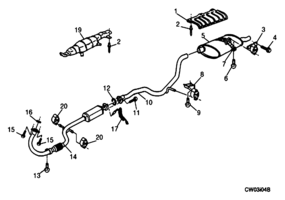FUEL SYSTEM-EXHAUST-EMISSION SYSTEM Chevrolet Cavalier (Mexico) EXHAUST SYSTEM LN2 2002