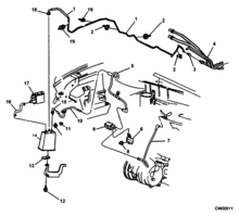 FUEL SYSTEM-EXHAUST-EMISSION SYSTEM Chevrolet Cavalier (Mexico) VAPOR CANISTER & RELATED PARTS LD9 1996-2001
