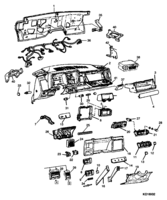 FRONT BODY STRUCTURE-MOLDINGS & TRIM-MIRRORS Chevrolet Kodiak (Mexico) INSTRUMENT PANEL 1995-01